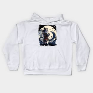 Japanese Cat Samurai Katana Catana - Cat Lover Kids Hoodie